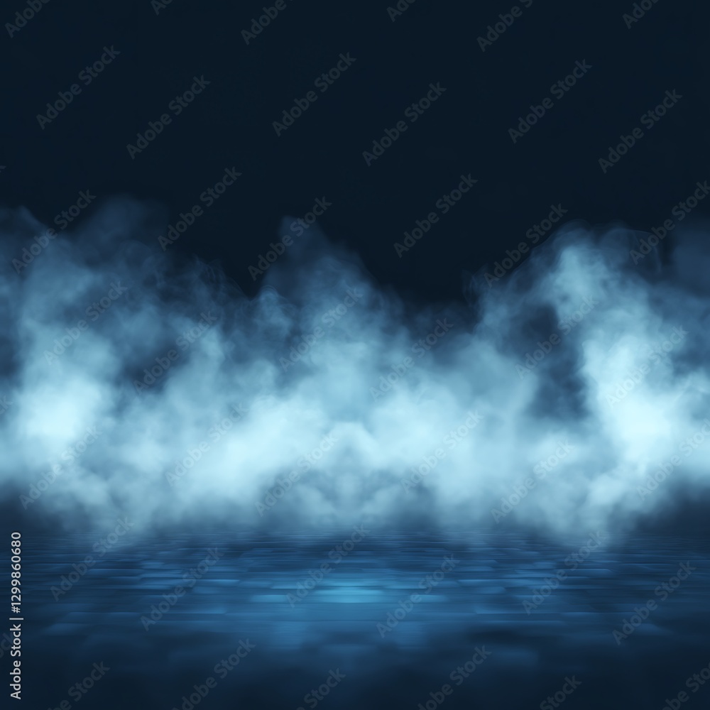 Poster abstract scene of smoke on a dark background. 3d rendering
