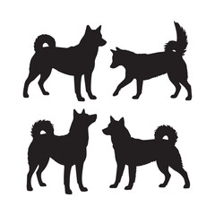 Dog set silhouette vector design.