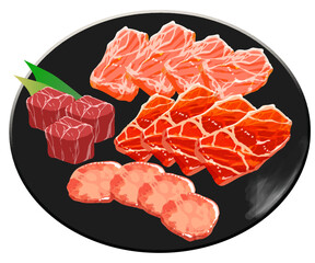 焼肉_カルビ_イラスト