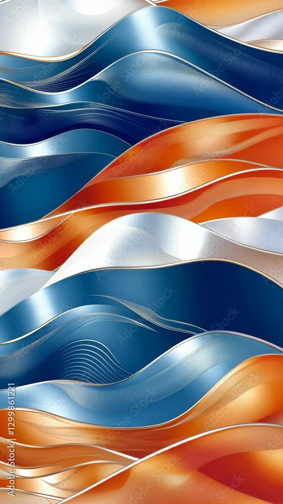 Poster colorful abstract waves create a vibrant visual pattern resembling flowing water and dynamic energy