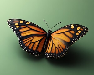 Fototapeta premium Monarch Resting on Green