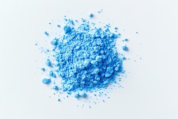 Obraz premium Blue eye shadow isolated on white background, top view. Cosmetic product
