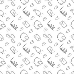 business seamless pattern. doodle startup pattern. business background