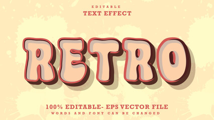 3d Minimal Word Retro Editable Text Effect Design, Effect Saved In Graphic Style