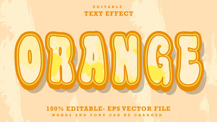 3d Minimal Word Orange Editable Text Effect Design Template, Effect Saved In Graphic Style
