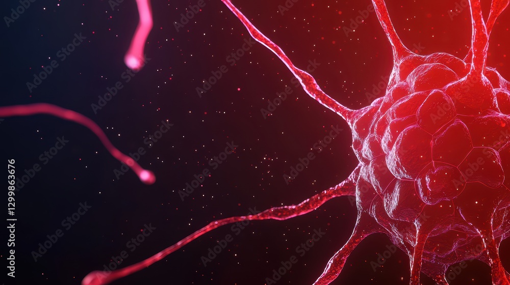 Poster hyper realistic human cell structure with futuristic design elements