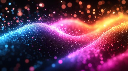 Fototapeta premium Abstract Colorful Glowing Particle Waves