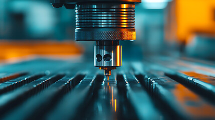 Precision cutting tool operations industrial workshop close-up photography metallic textures macro perspective engineering concepts