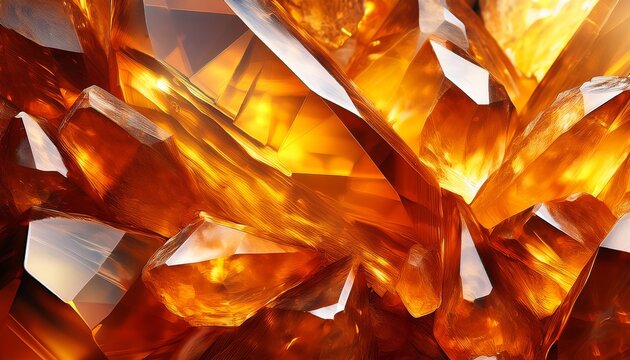 Extreme Close Up of An Citrine Crystal Quartz Abstract. Generated image