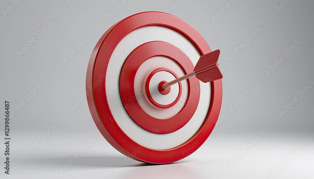 Wall mural target practice event studio 3d render minimalist eye-level focused concept