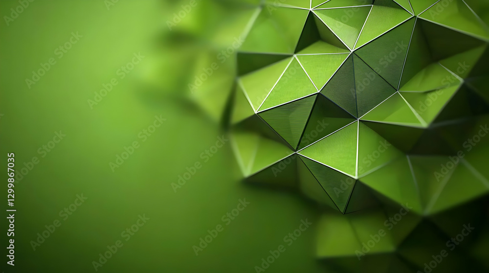 Aufkleber abstract green geometric structure on green background with triangle shapes