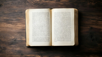 Obraz premium Open Braille Book with Raised Dots on Aged Pages over Dark Wooden Table