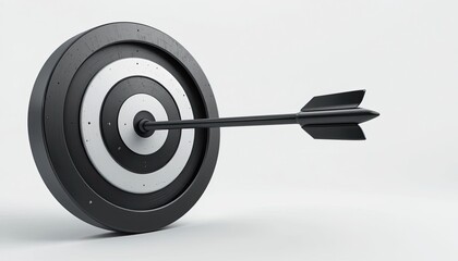 Target practice with arrow indoor studio 3d render minimalist close-up precision