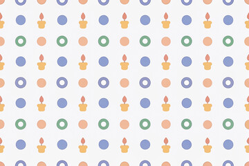 Pastel plant pot and circle seamless pattern.