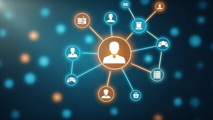 Human resource management technology (HR), Human resource manager touching human resource network structure and checks the CV online to choose the perfect employee for company, Effective