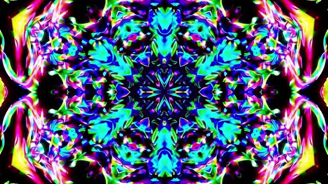 A futuristic abstract background with glowing neon shapes, smooth gradient, and a hypnotic trance-like animation.
