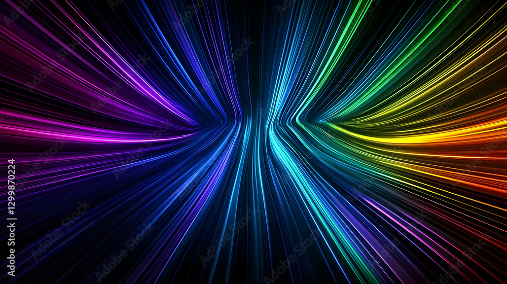 Aufkleber abstract colorful light spectrum background with dynamic motion energy in dark space