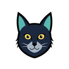 Cat head on white background, perfect for logos, tattoos, branding, and pet themed designs.