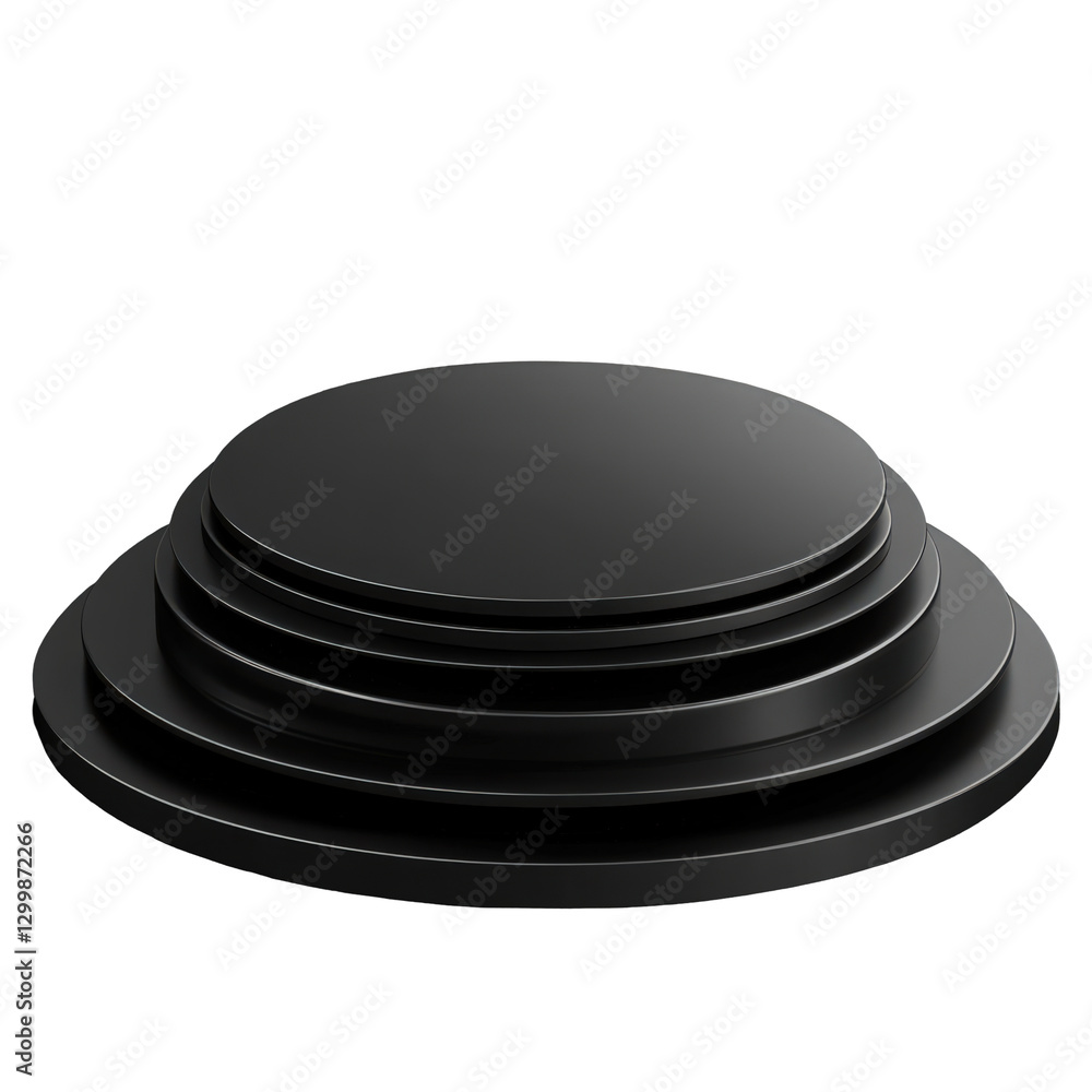 Poster abstract dark tiered platform display for product showcasing and promotion