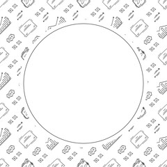 Naklejka premium business frame. doodle startup circle frame. business background