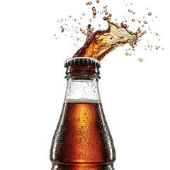 A classic cola bottle on transparent background