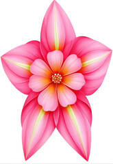 Fototapeta premium Five-pointed pink splendid flowers decorative pattern elements