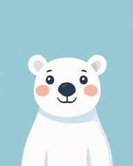 Naklejka premium polar bear illustration minimal art