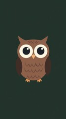 Obraz premium brown owl flat illustration minimal modern design
