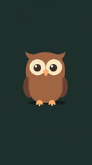 Obraz premium brown owl flat illustration minimal modern design