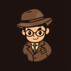 Obraz premium An illustrated cartoon character of a man wearing a hat