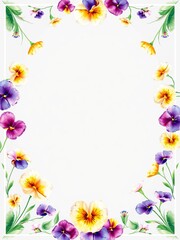 Obraz premium Beautiful flower border framing a space with vibrant blossoms and lush greenery for decoration