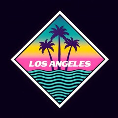 Obraz premium Vibrant Retro Los Angeles Graphic T-Shirt 