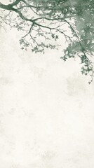 Tree branches frame textured background; nature design, website header