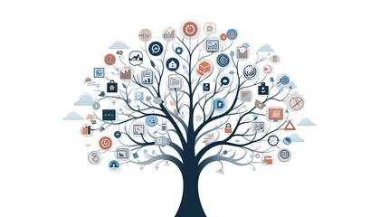 Tree of knowledge data visualization digital art conceptual abstract infographic