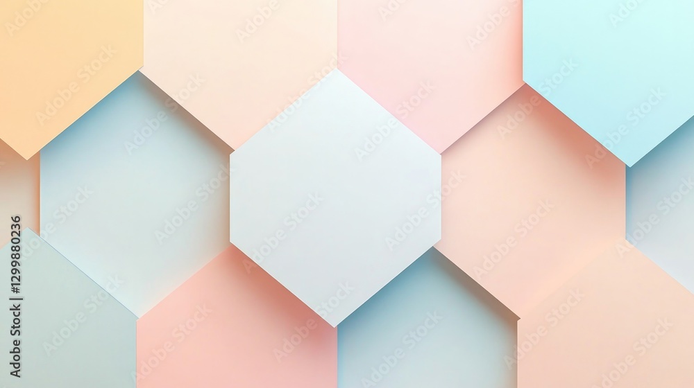 Poster abstract pastel-colored squares overlapping creating geometric pattern subtle gradients modern art w
