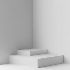 Abstract stage in an empty room for product promotion. Clean, minimal background