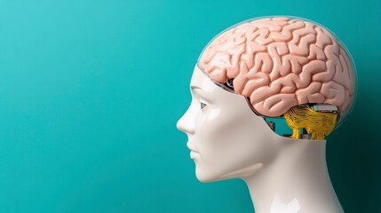 Obraz premium Conceptual Visualization of Artificial Intelligence and Human Brain