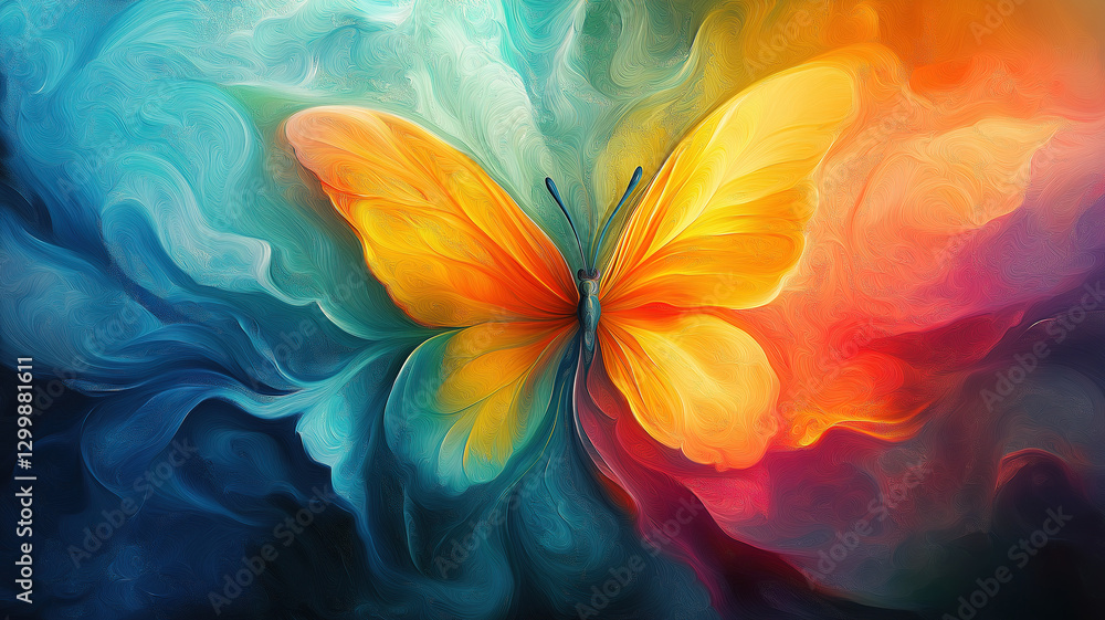 Aufkleber vibrant multicolored light waves creating an energetic and fluid abstract background