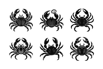 Bundle Vector Silhouettes of Walking and Defensive Crabs