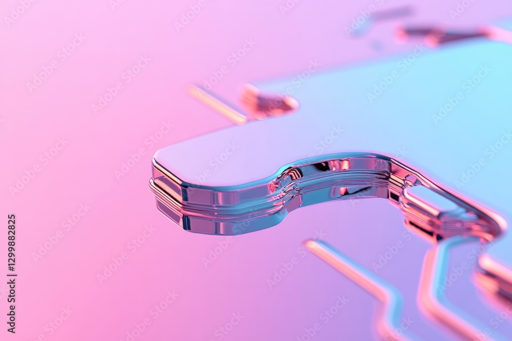 Poster cybercore close-up featuring intricate circuitry patterns highlighting futuristic design elements wi