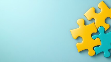 Obraz premium Colorful Puzzle Pieces on a Light Blue Background for Creativity