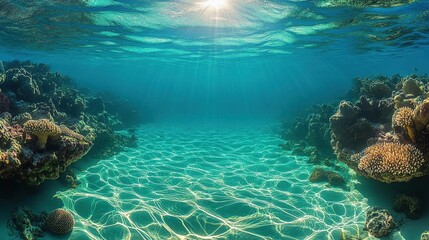 Fototapeta premium Vibrant Underwater Coral Reef Scene