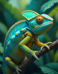 Fototapeta premium Masters of Camouflage: The Beauty and Mystery of Chameleons
