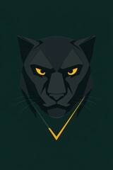 Obraz premium black panther illustration with striking eyes