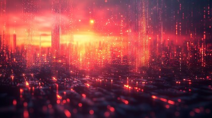 Sleek modern technical difficulties screen featuring minimalist glitch effects and vibrant, colorful digital distortions for futuristic visual appeal