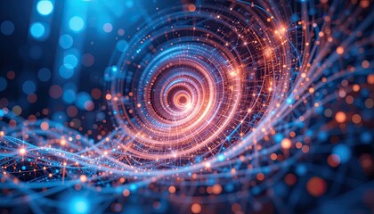 Obraz premium Dynamic swirl patterns in the digital realm