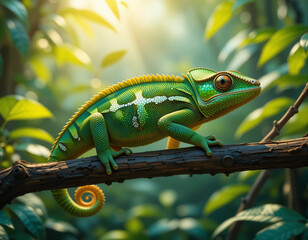 Obraz premium Masters of Camouflage: The Beauty and Mystery of Chameleons