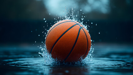 Basketball with Water Droplets for a Fresh Look