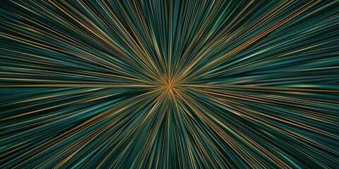 Abstract teal gold burst light speed motion background