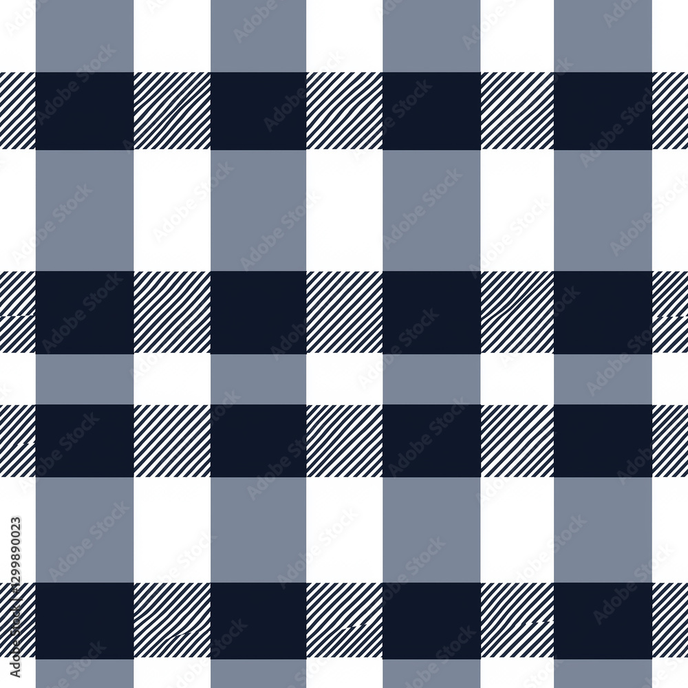 Poster geometric pattern of alternating dark and light squares, creating a modern plaid design in monochrom